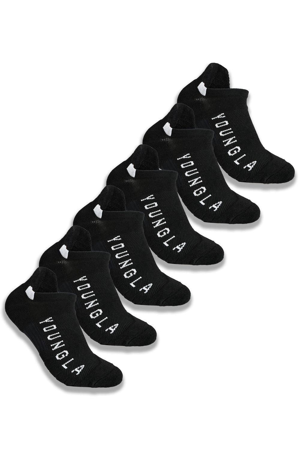 Young LA 710 Performance Ankle Socks 3-Pack Black | Australia SLHJF-1283