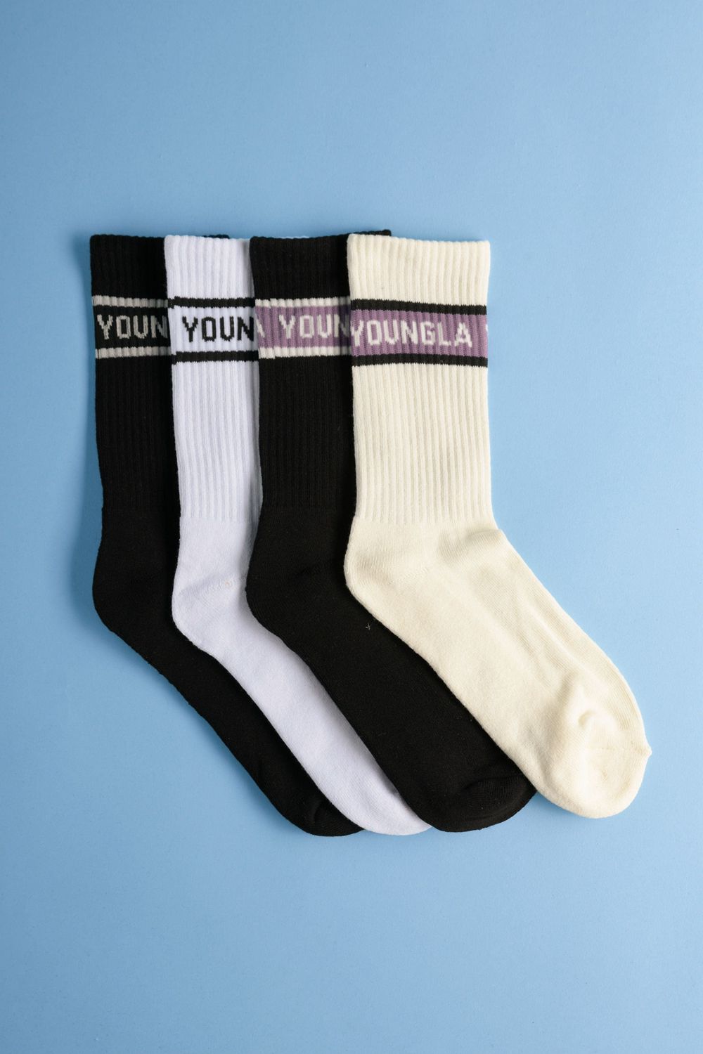 Young LA 712 High Top Socks 4-Pack Multicolor | Australia KYXGU-1485