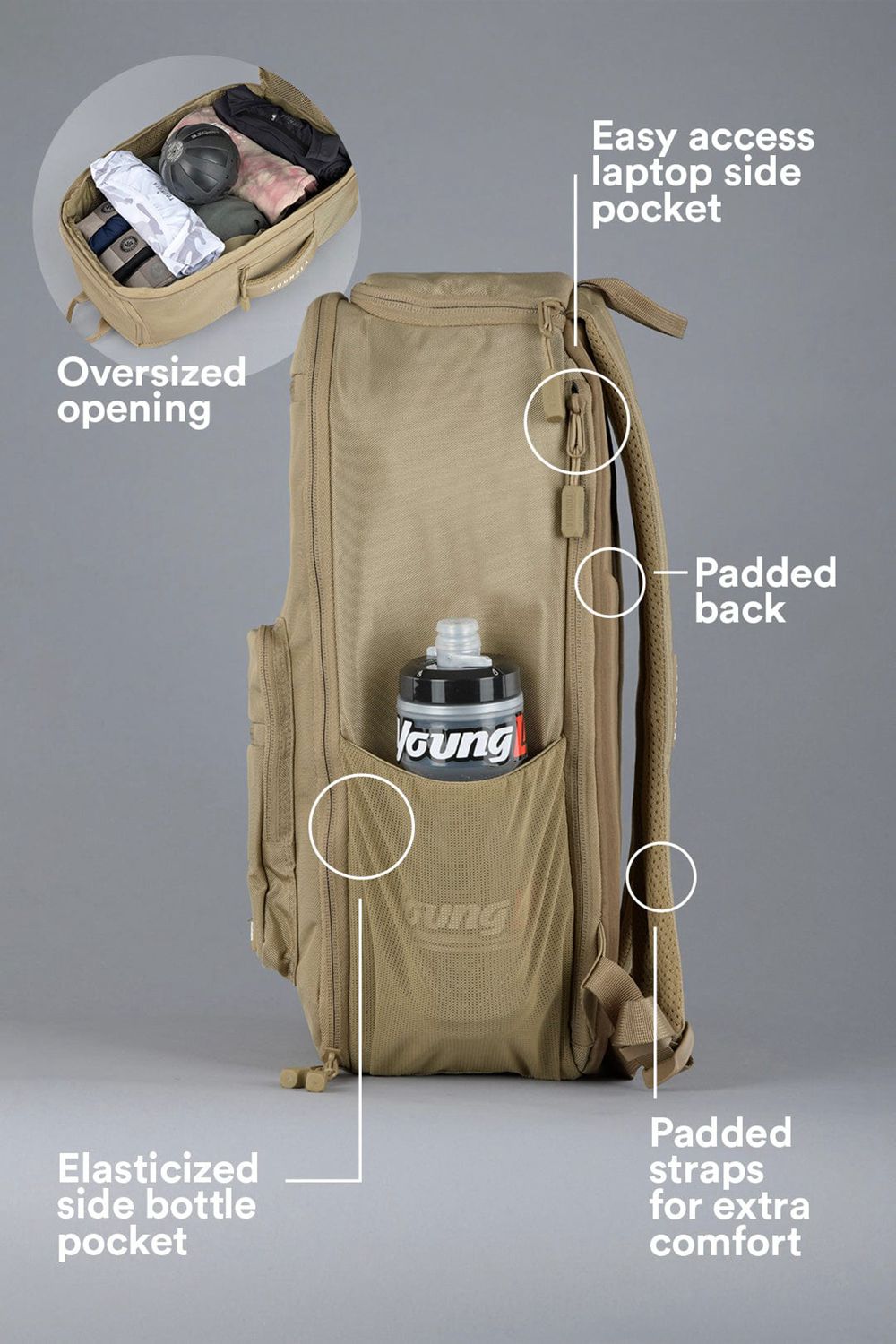 Young LA 730 Expedition Backpacks Khaki | Australia ASQPI-7831