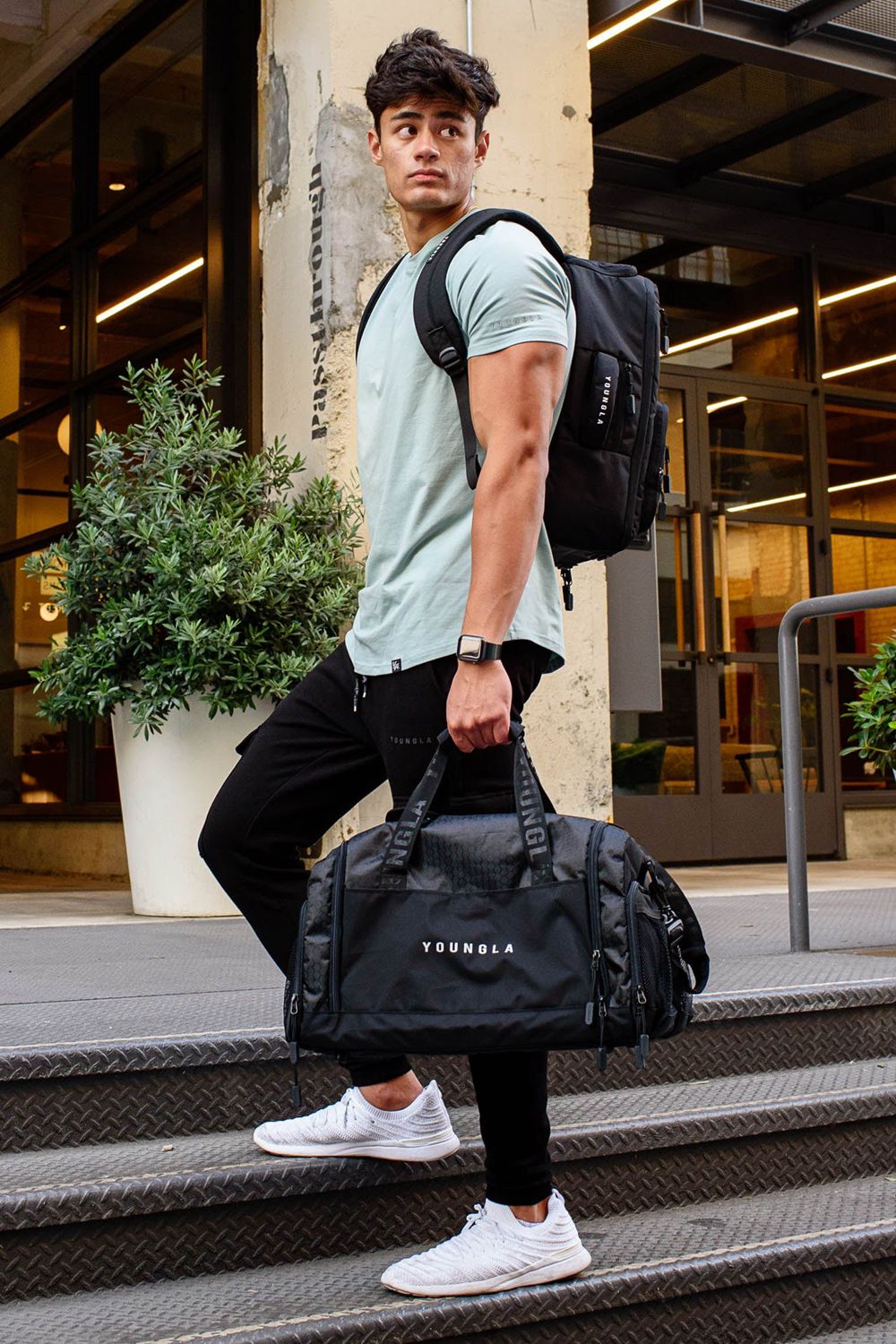 Young LA 740 Elite Duffle Bags Black | Australia EOLQR-1538