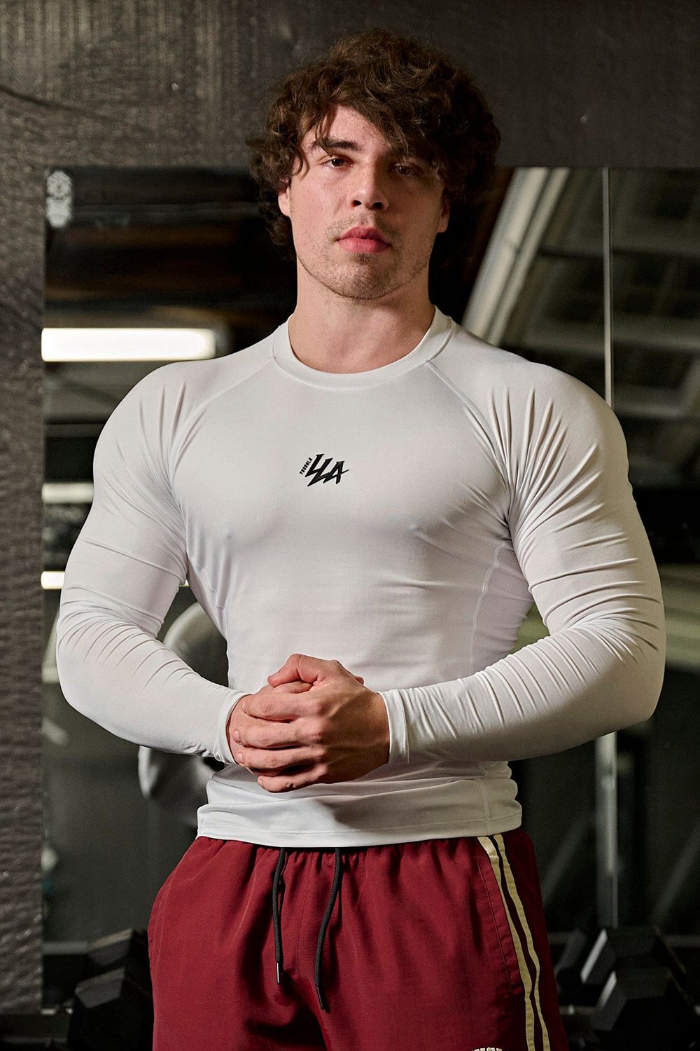 Young LA 802 - Speed Compression Longsleeves White | Australia ACGBH-3257