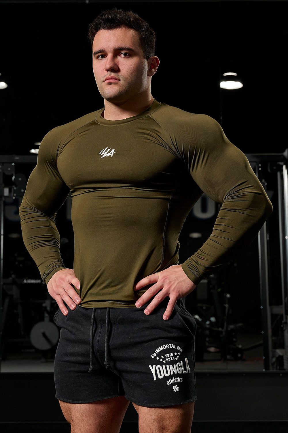 Young LA 802 - Speed Compression Longsleeves Olive | Australia HCXGY-2746