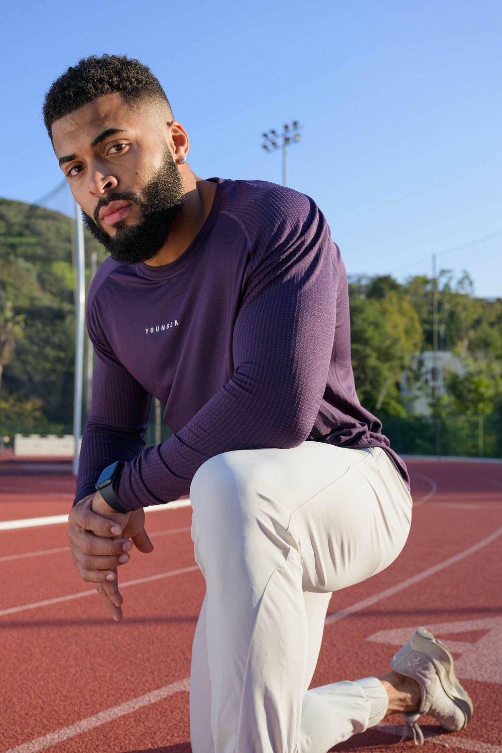 Young LA 823 New Gen Compression Longsleeves Purple | Australia FYTEV-8613