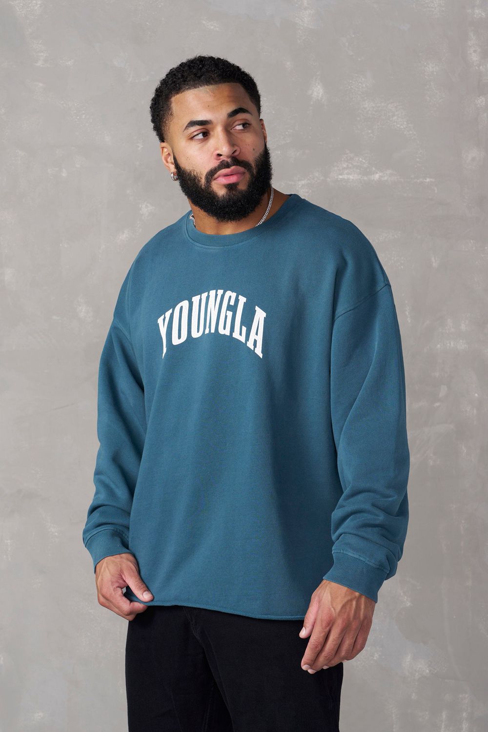 Young LA 826 - Uni Crewneck Blue | Australia JNKZO-3905