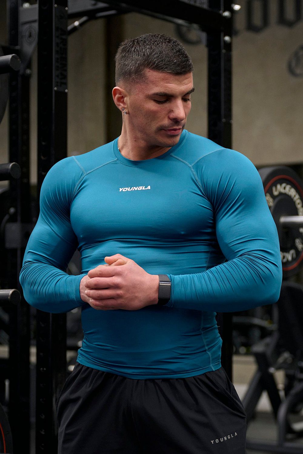 Young LA 830 - Flexfit Compression Longsleeves Teal | Australia SKERD-1278