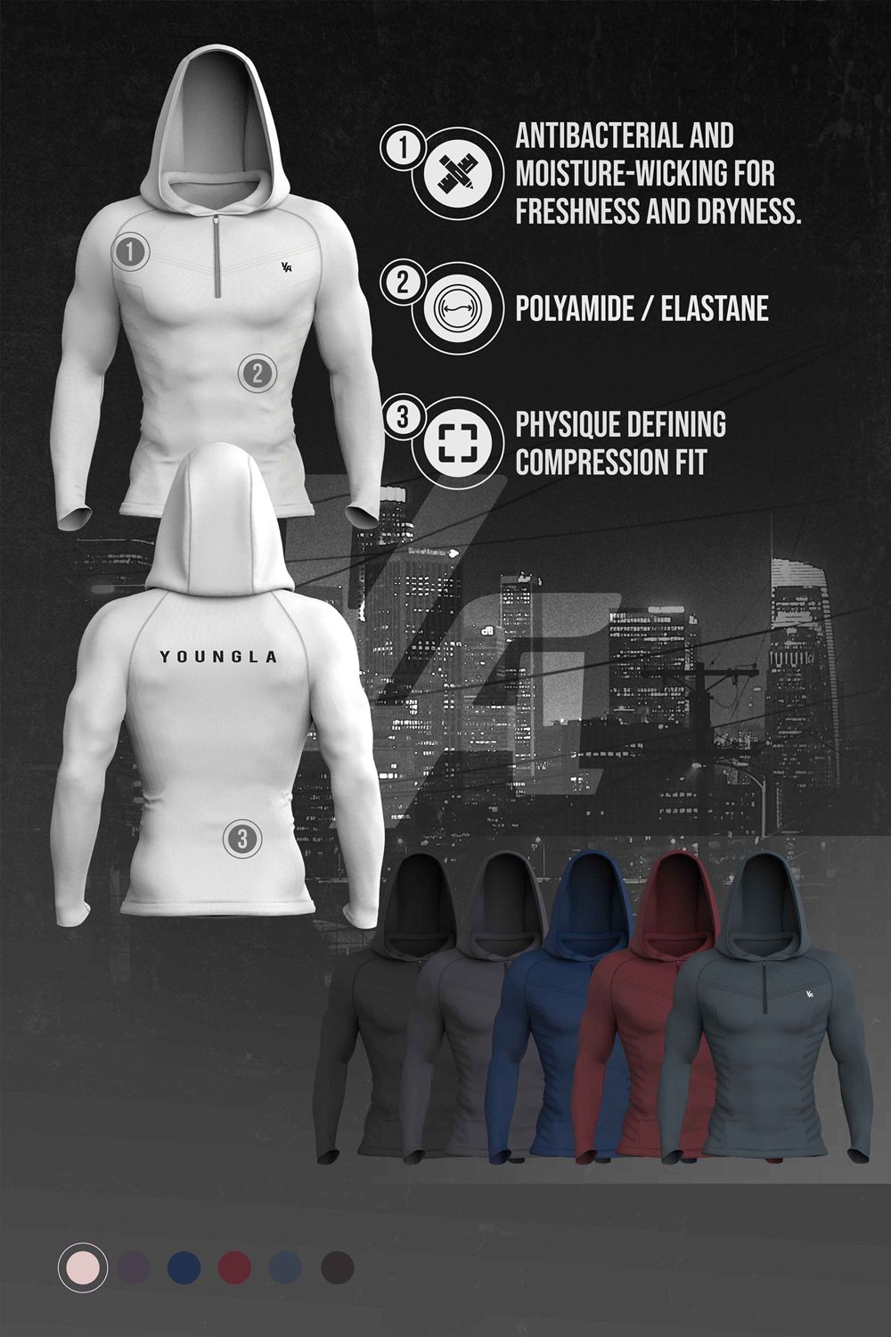 Young LA 832 - Supervillain Compression Hoodies White | Australia XAQMZ-8590