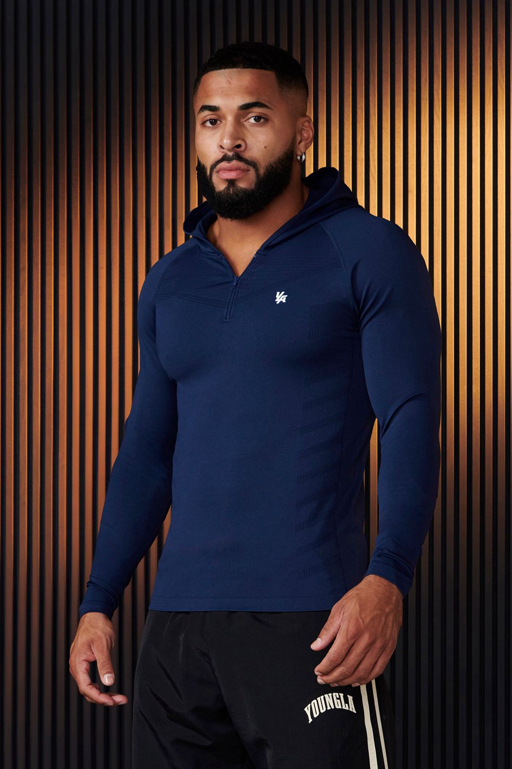 Young LA 832 - Supervillain Compression Hoodies Dark Blue | Australia XPTBD-1789