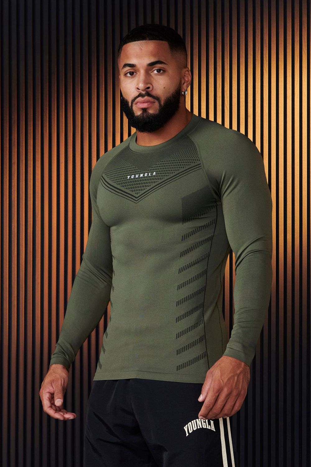 Young LA 833 - Superhero Compression Longsleeves Olive | Australia VLBEJ-1296