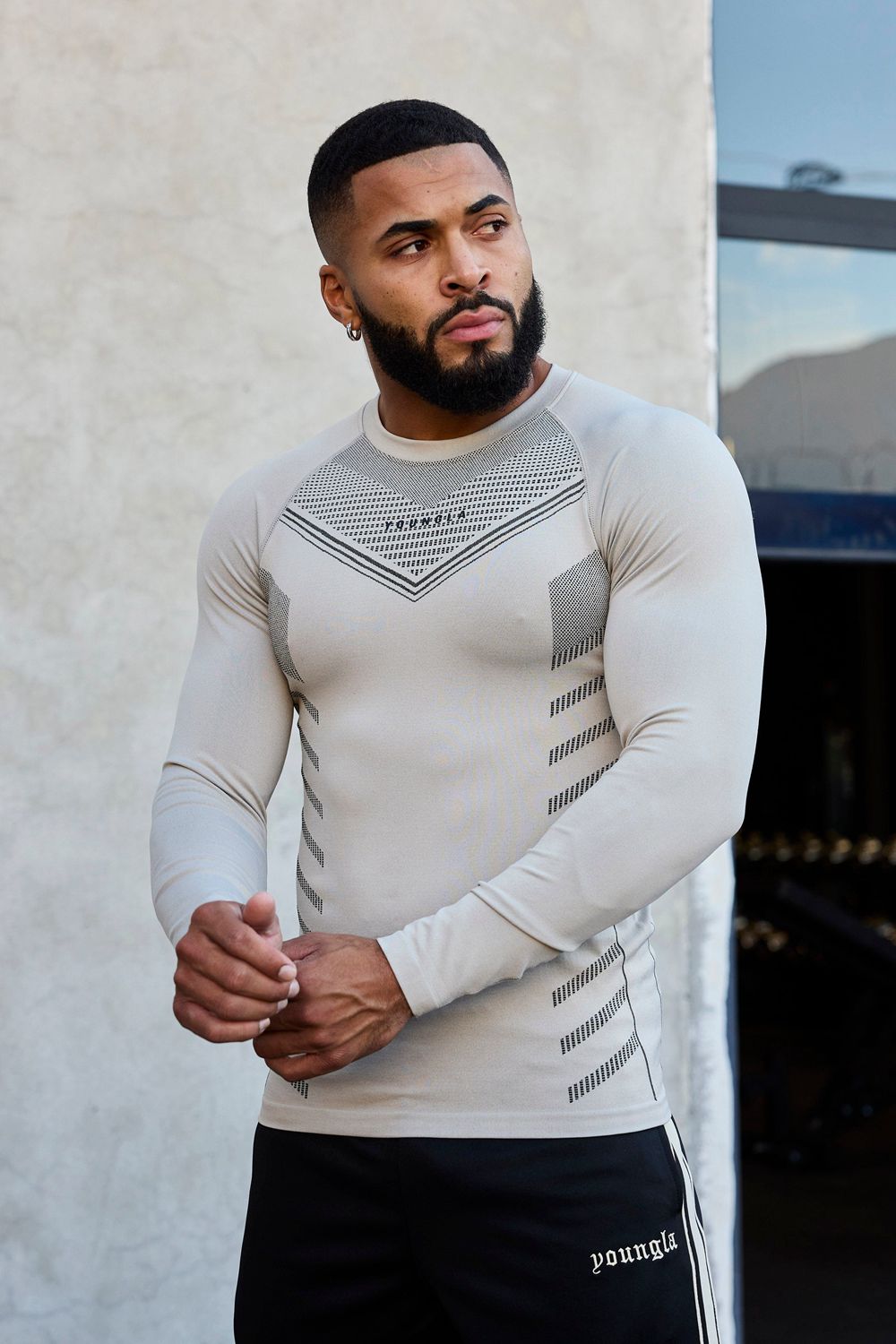 Young LA 833 - Superhero Compression Longsleeves Grey | Australia SMBAD-3741