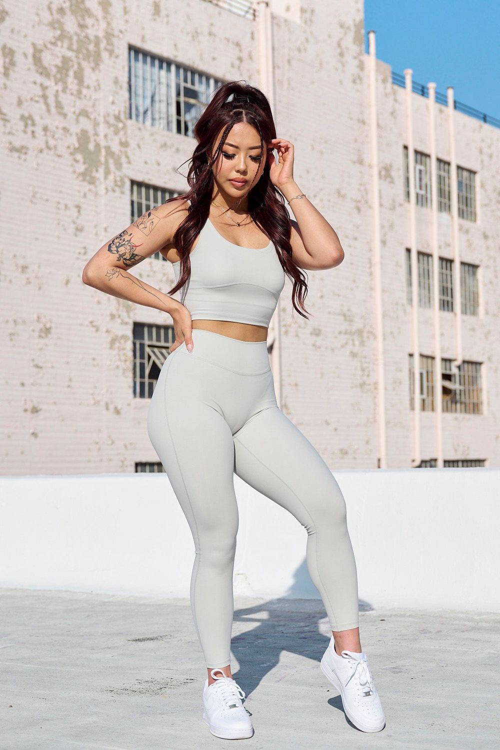 Young LA W209 Level Up Leggings Grey | Australia NXSWL-8205