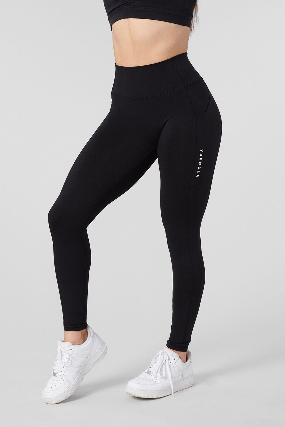 Young LA W214 Power Leggings Black | Australia KWZFT-3461