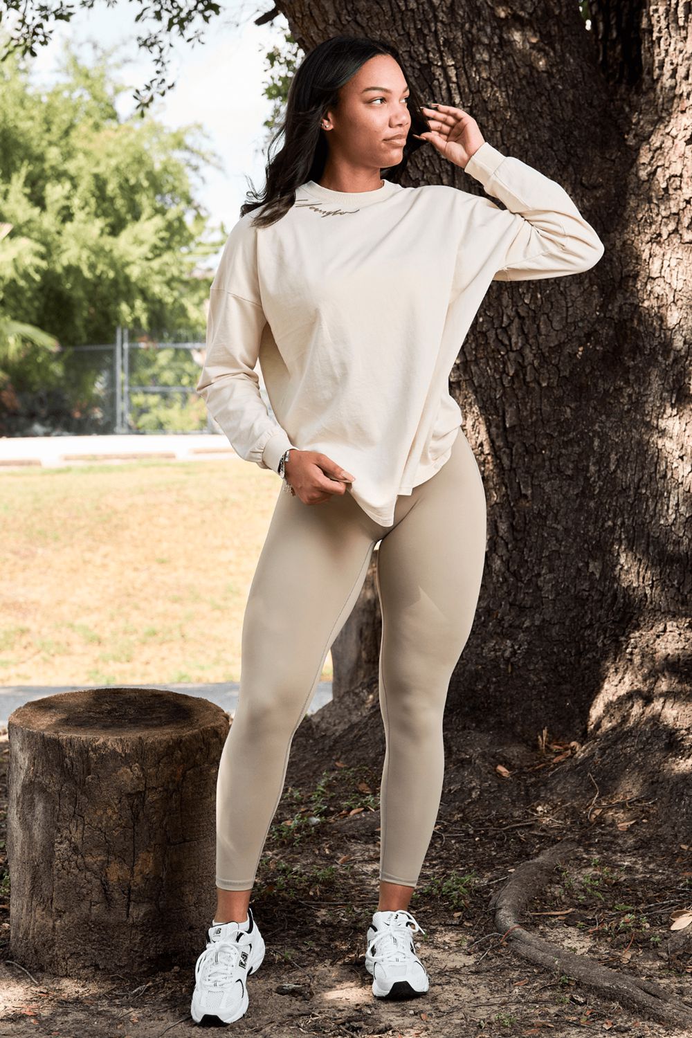 Young LA W221 - Staple Leggings Beige | Australia PMDAV-4710