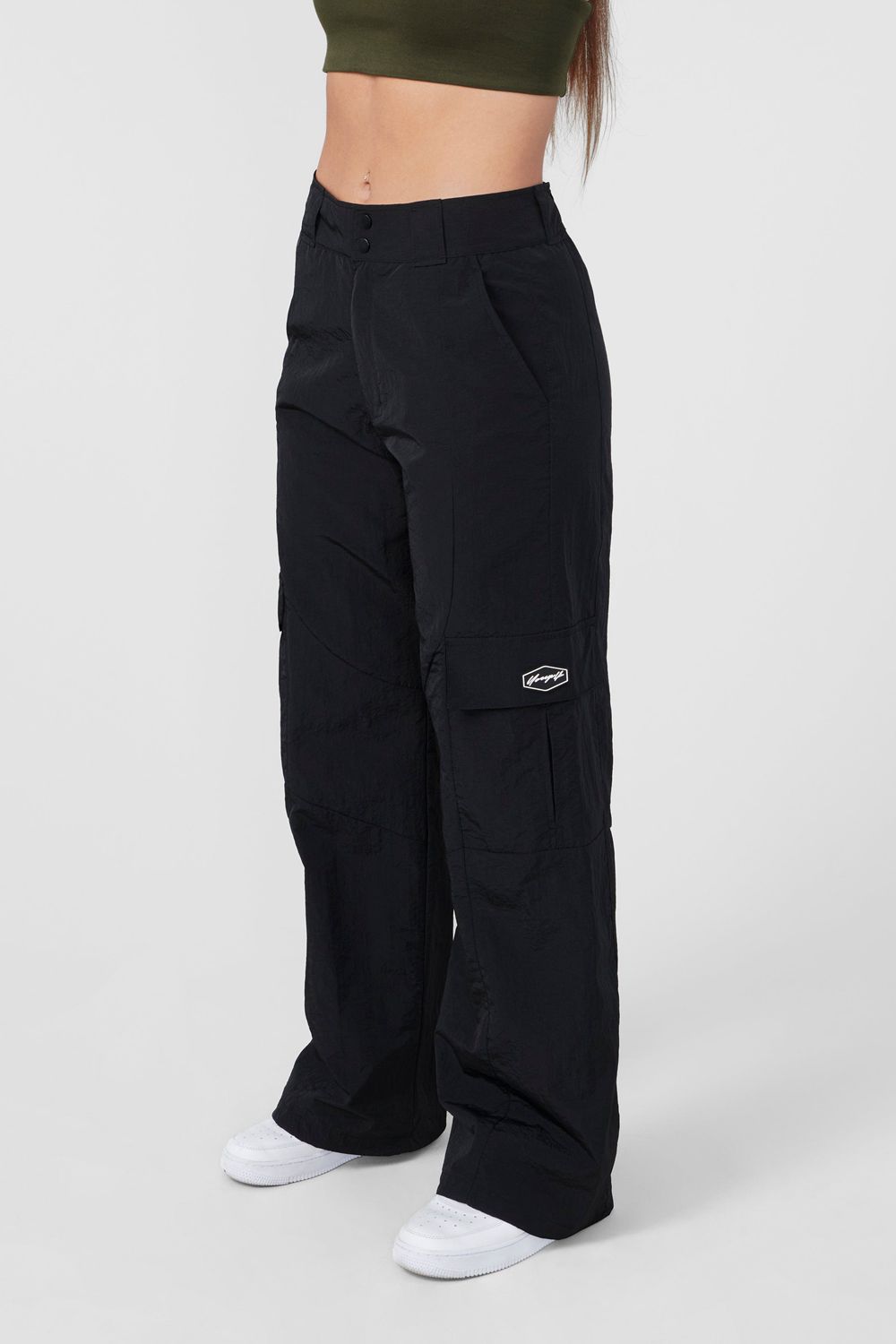 Young LA W222 Retro Cargo Joggers Black | Australia PKUCF-1982