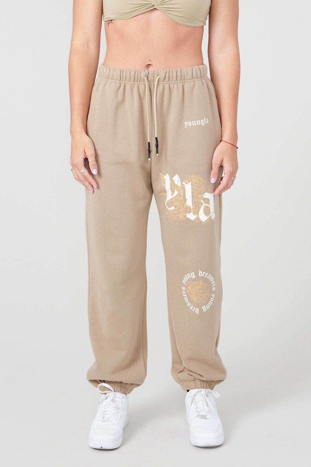 Young LA W224 Rose Joggers Beige | Australia FKRZY-4613