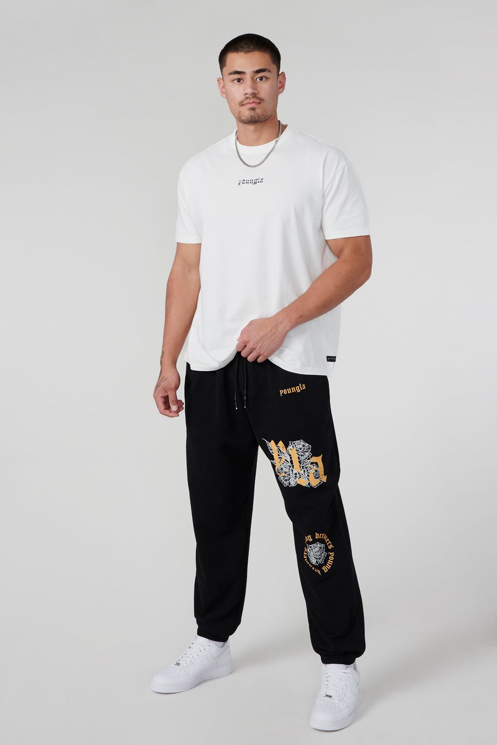 Young LA W224 Rose Joggers Black | Australia GONJM-8937