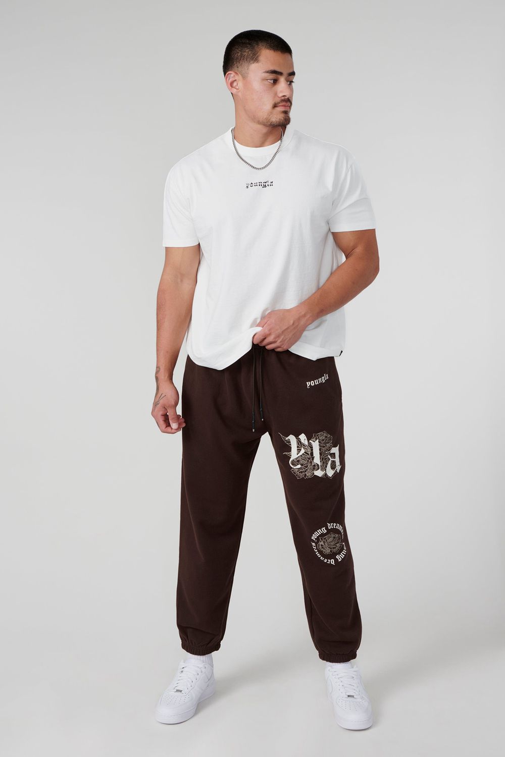 Young LA W224 Rose Joggers Dark Brown | Australia VQNYL-7819