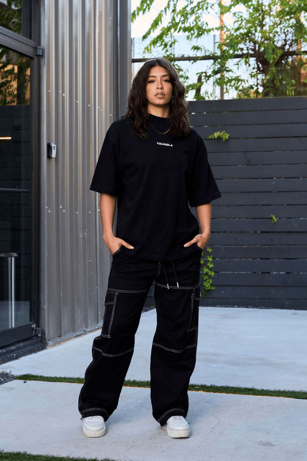 Young LA W225 Streak Cargos Black | Australia DMIKH-8640