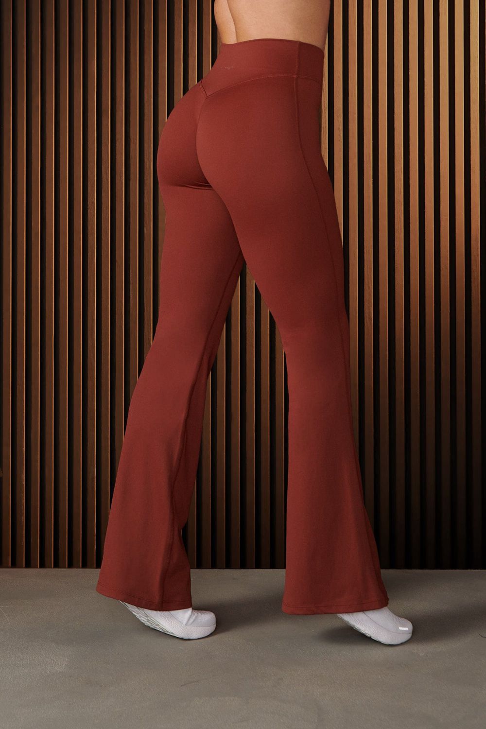 Young LA W227 - Curve Flare Leggings Burgundy | Australia CGVYH-7401