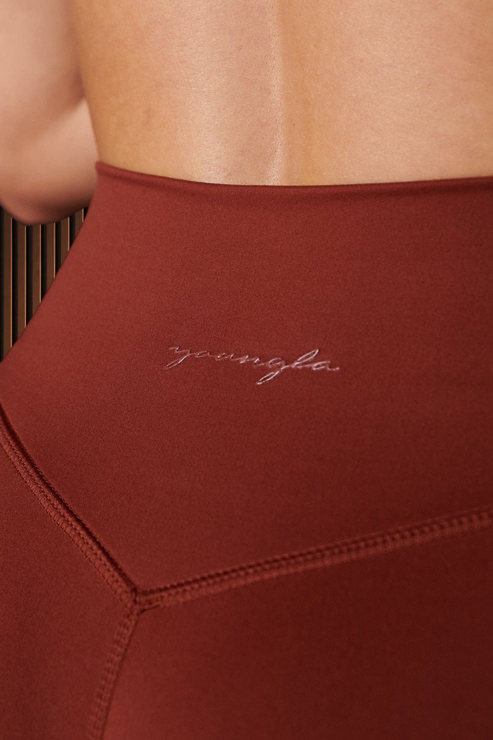 Young LA W227 - Curve Flare Leggings Burgundy | Australia CGVYH-7401