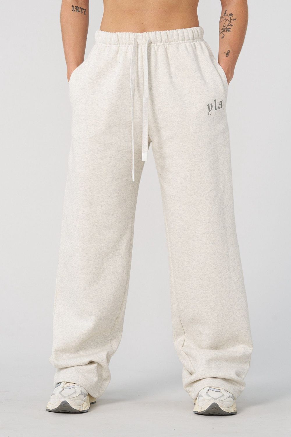 Young LA W229 - Urban Straight Leg Jogger Cream | Australia DYNSL-8710