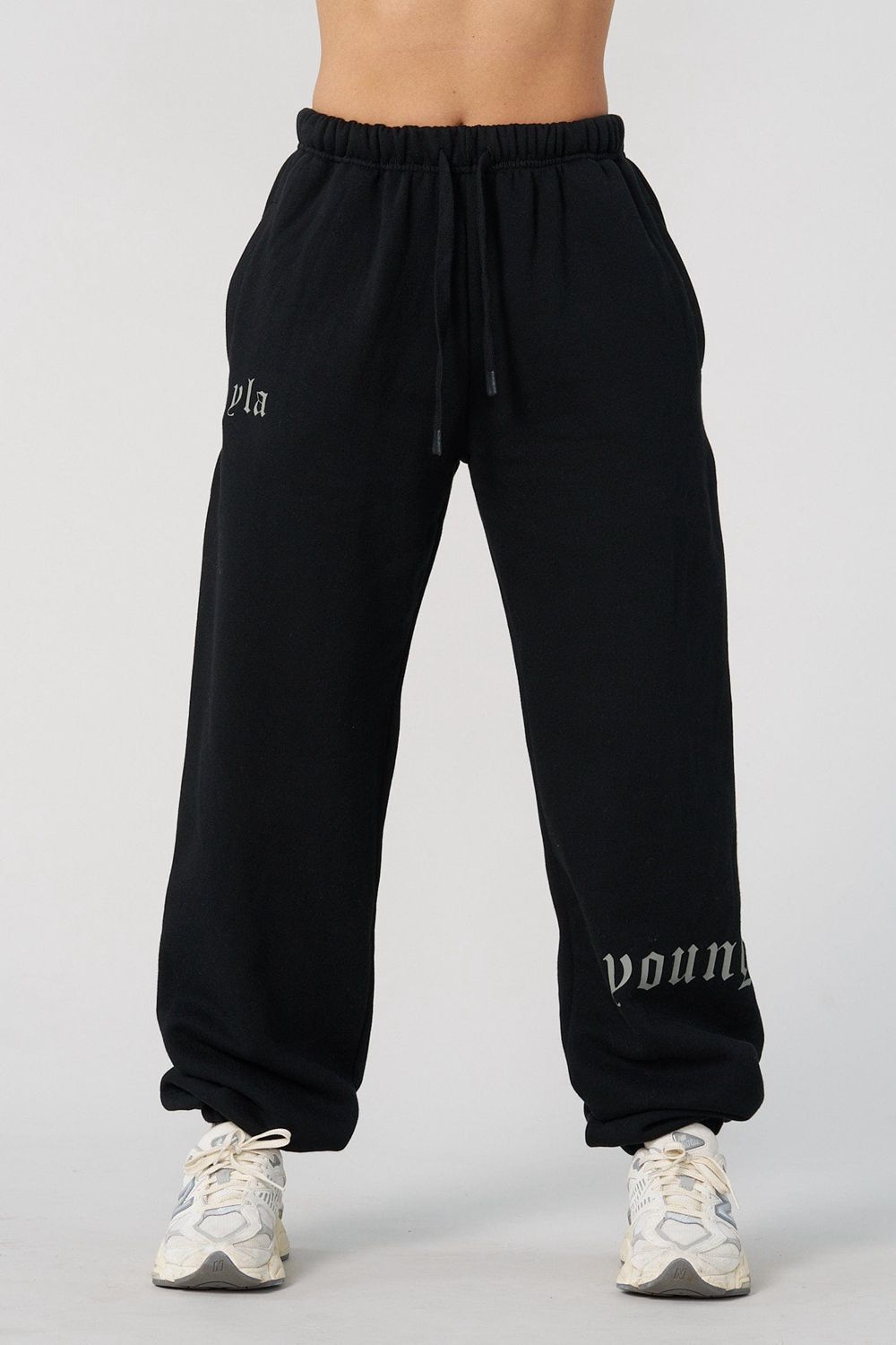 Young LA W232 - Urban Cuff Jogger Black | Australia IFBPV-1362