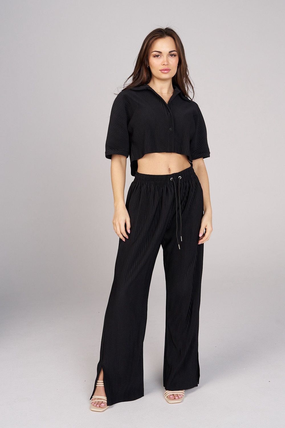 Young LA W244 Aria Pleated Pants Black | Australia MSYIT-9180