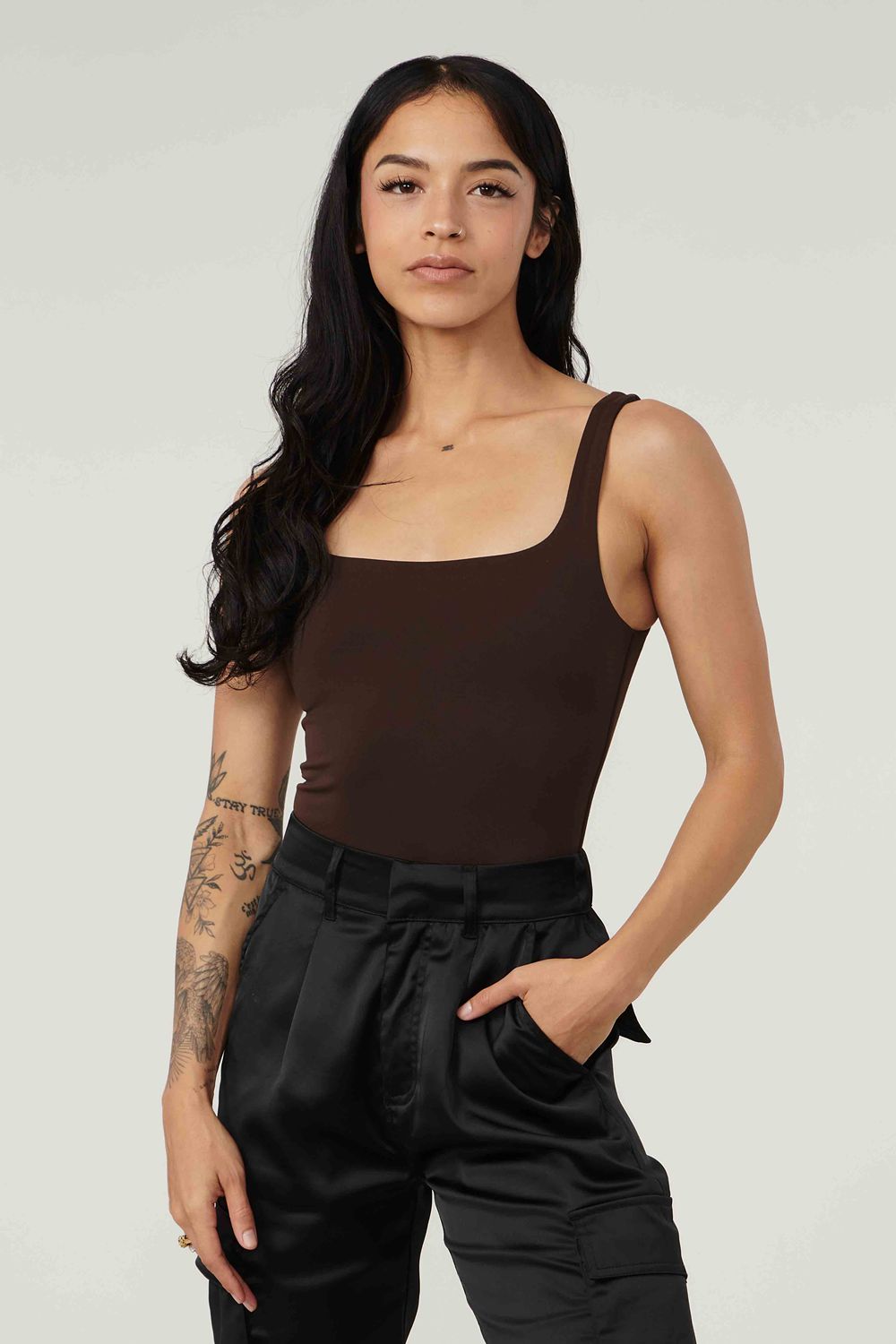 Young LA W307 - Snatched Bodysuit Dark Brown | Australia AVPZF-1950