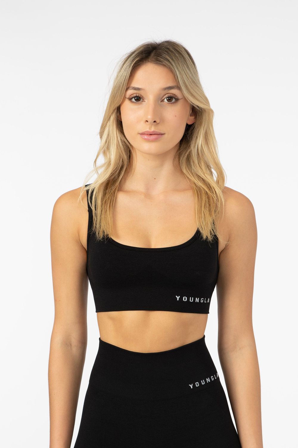 Young LA W308 Seamless Sports Bra Black | Australia ZLUYN-1260