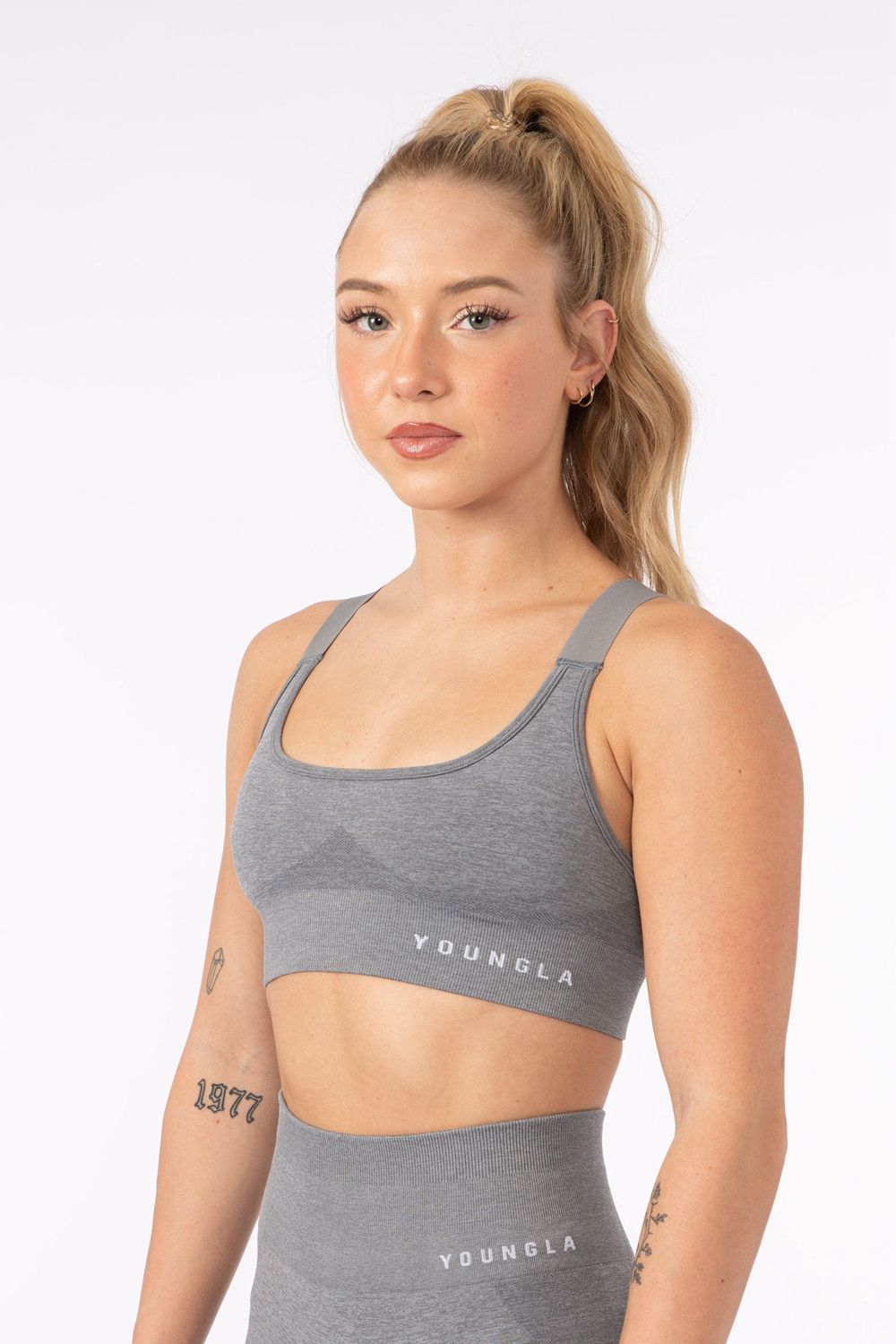 Young LA W308 Seamless Sports Bra Grey | Australia MJHRC-6059