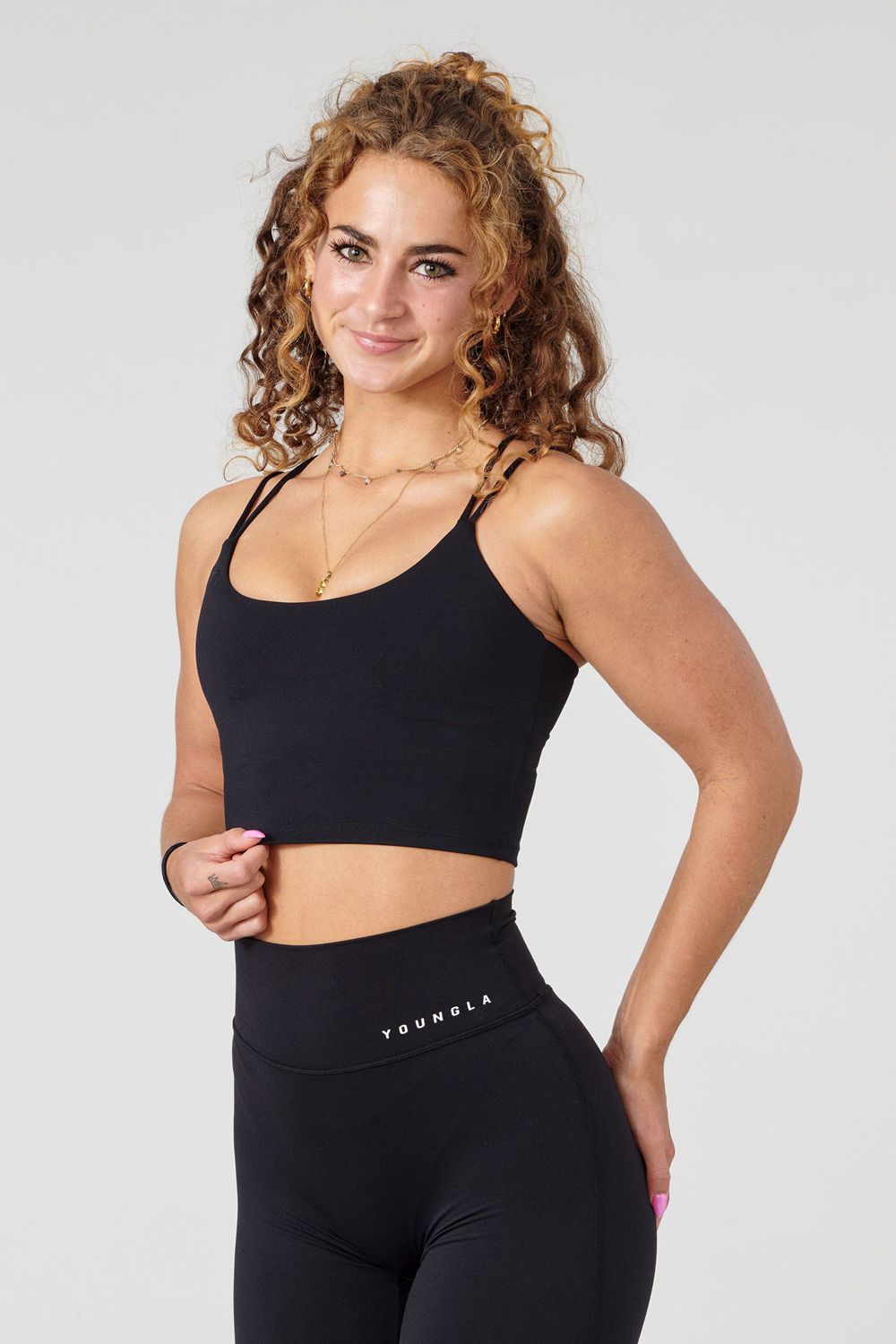 Young LA W310 Progress Sports Bra Black | Australia WHBZD-8256