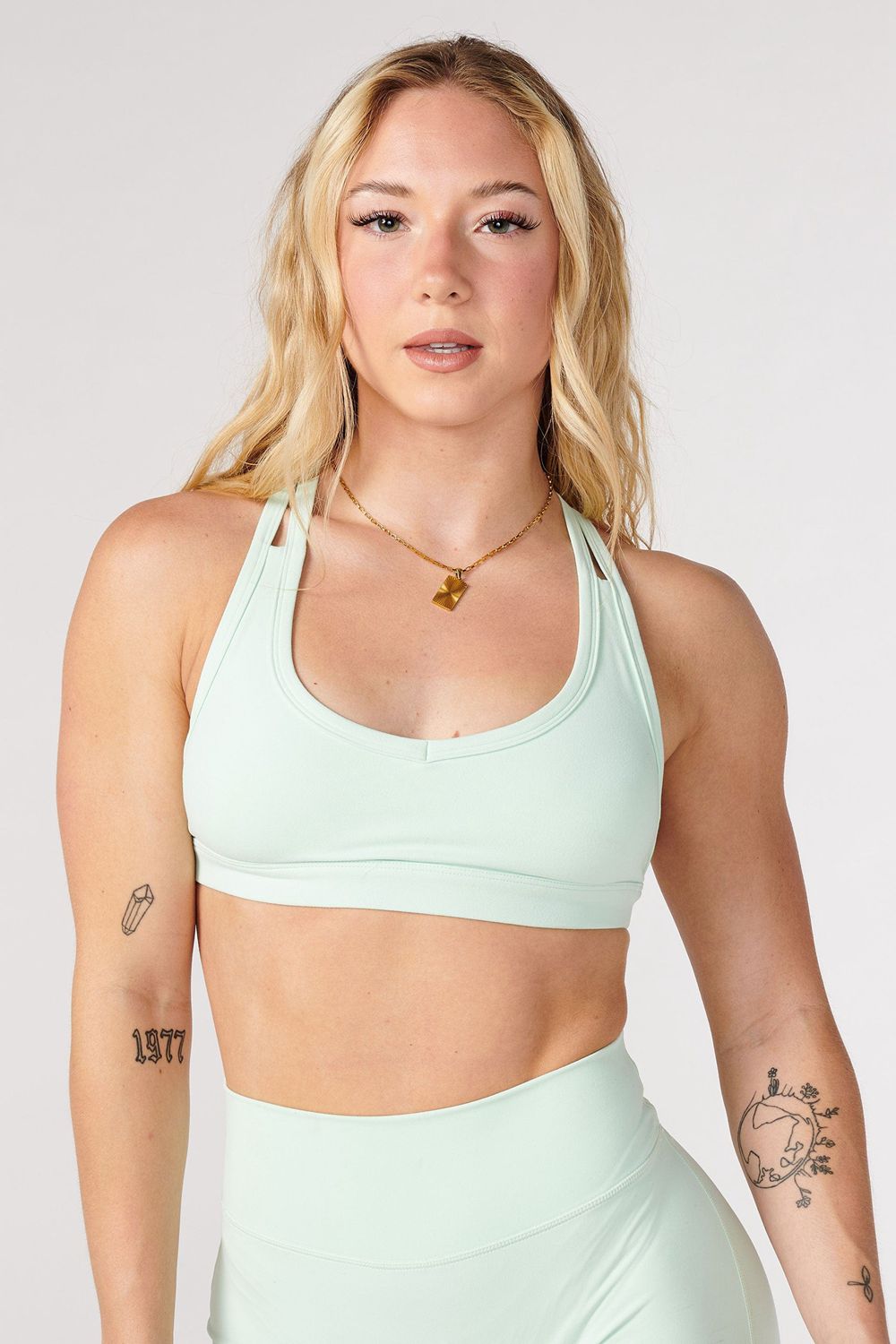 Young LA W318 Effortless Sports Bra Mint Green | Australia RDABV-7906