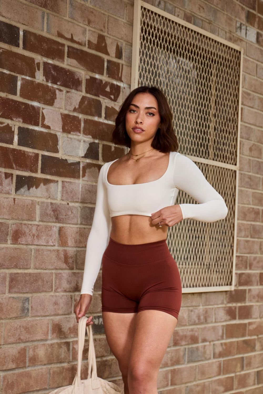 Young LA W336 - Curve Long Sleeve Sports Bra White | Australia HCRBE-6502