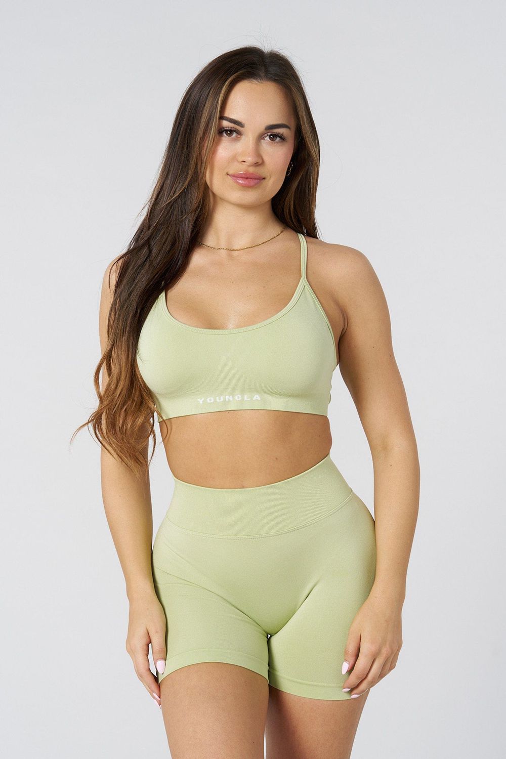 Young LA W338 - Seamless Curve Bra Olive | Australia YFLOJ-6538