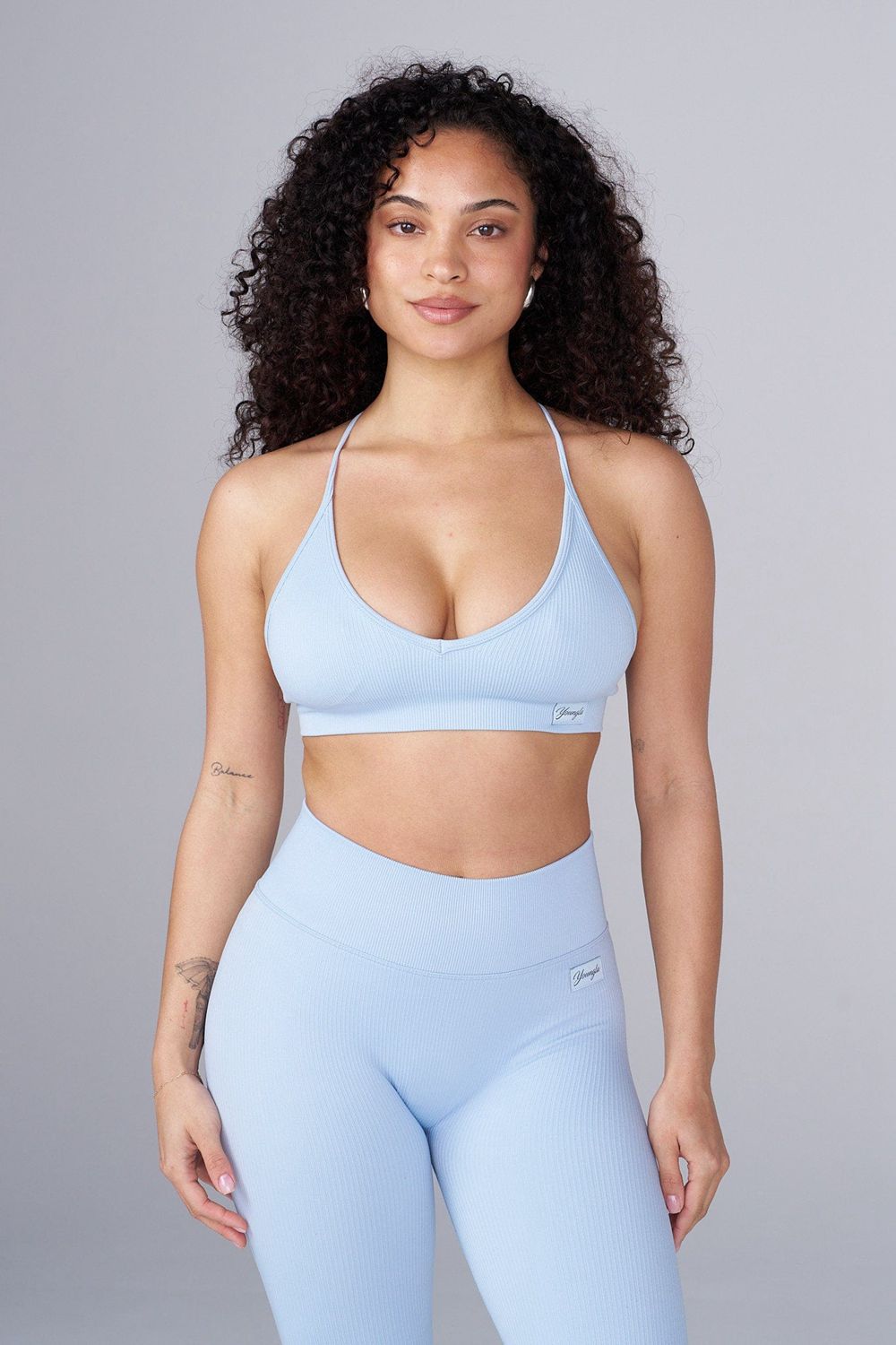 Young LA W343 Ribbed Seamless Bra Blue | Australia UJQGE-0315