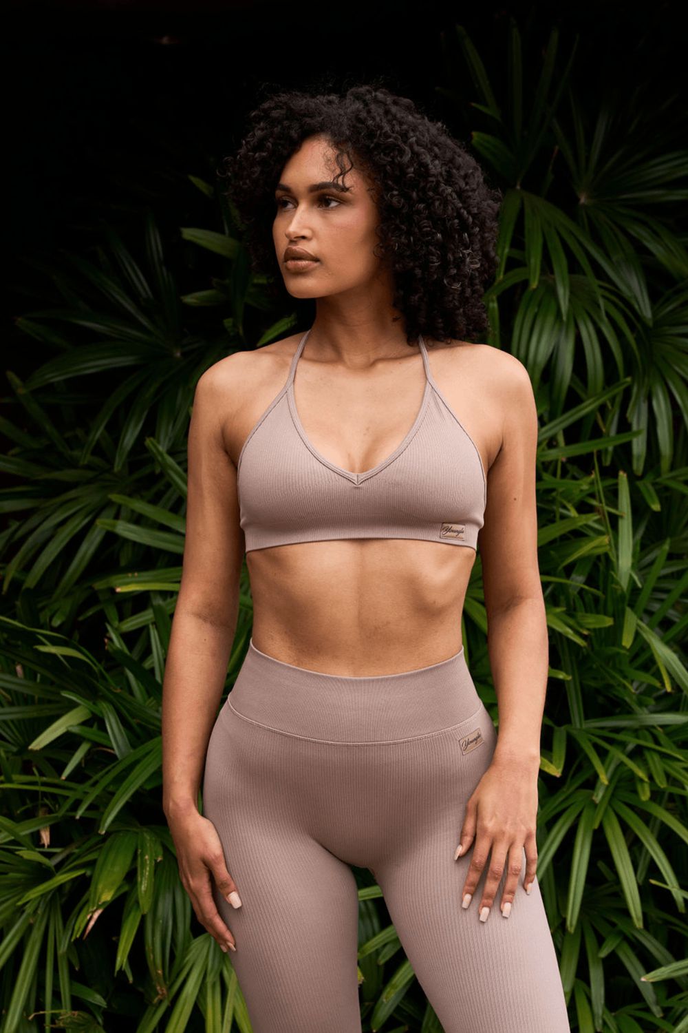 Young LA W343 Ribbed Seamless Bra Khaki | Australia QDIFB-0358