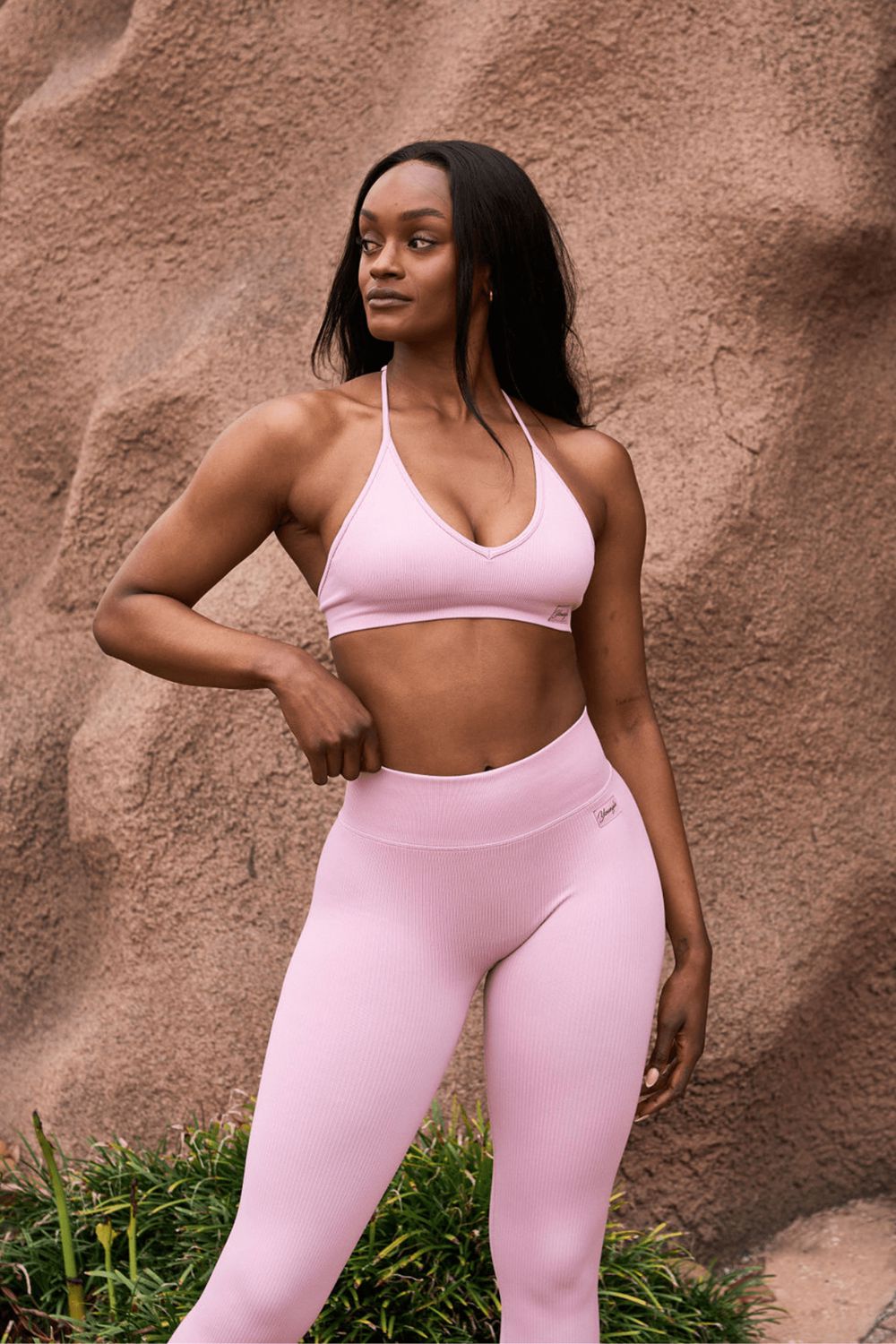 Young LA W343 Ribbed Seamless Bra Pink | Australia ABQYS-0175