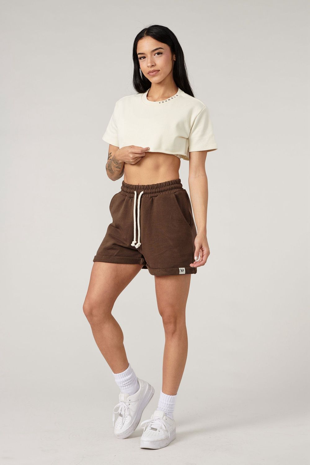 Young LA W407 Super Cropped Tee White | Australia TJDMC-5603