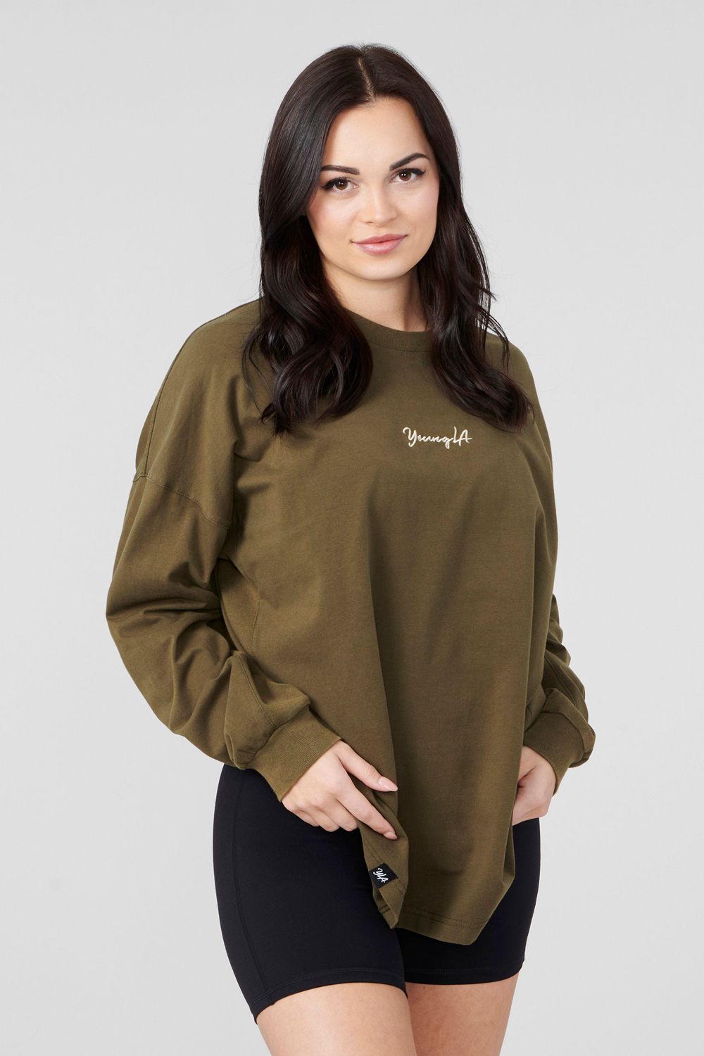 Young LA W416 Retro Long Sleeve Fall 23 Olive | Australia HJEDQ-5842