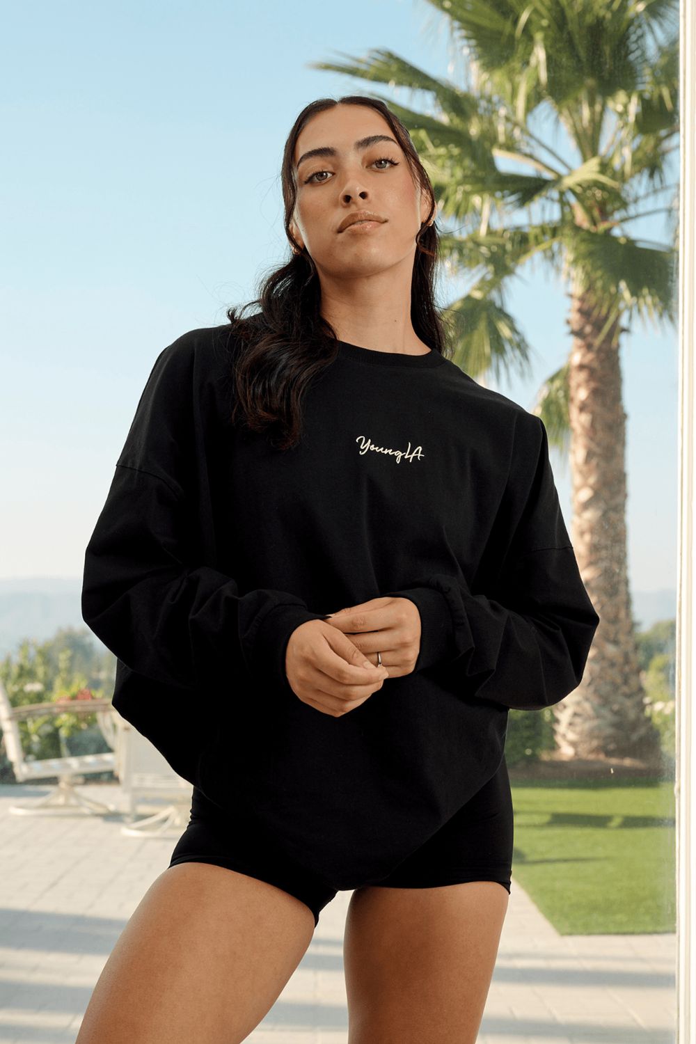 Young LA W416 Retro Long Sleeve Fall 23 Black | Australia FIQPJ-6283