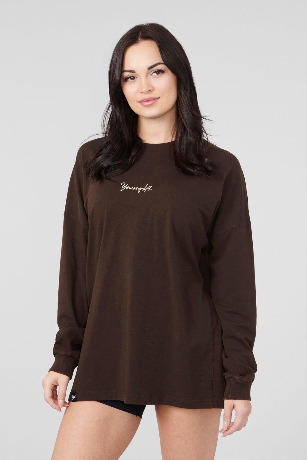 Young LA W416 Retro Long Sleeve Fall 23 Dark Brown | Australia TGCXR-2674