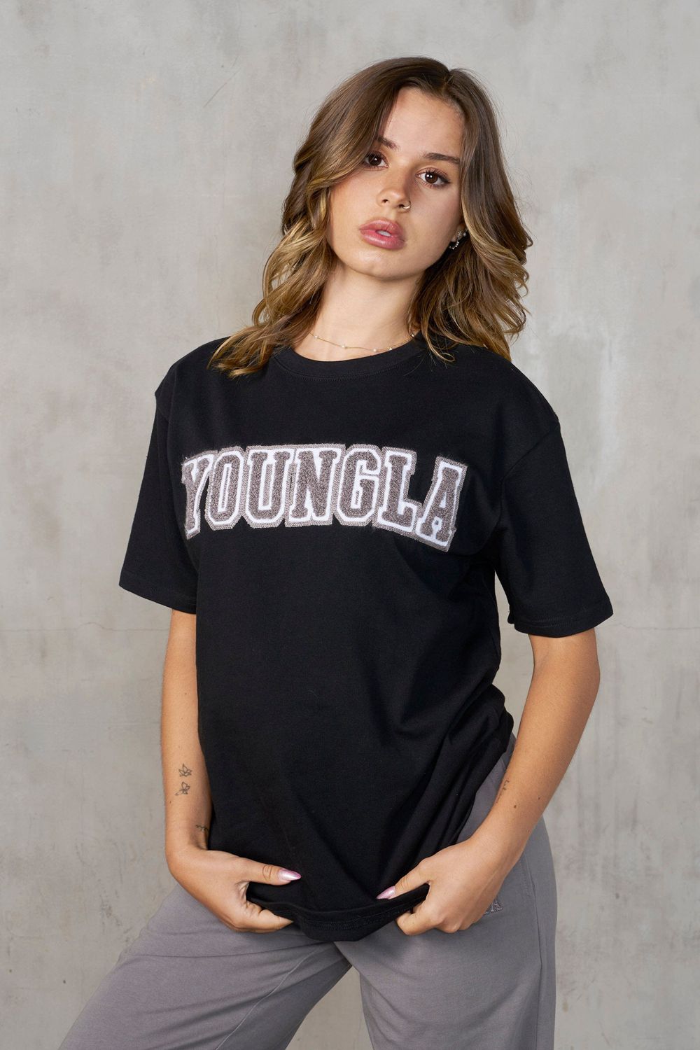 Young LA W422 Varsity Pump Tees Black | Australia EDXRI-0398