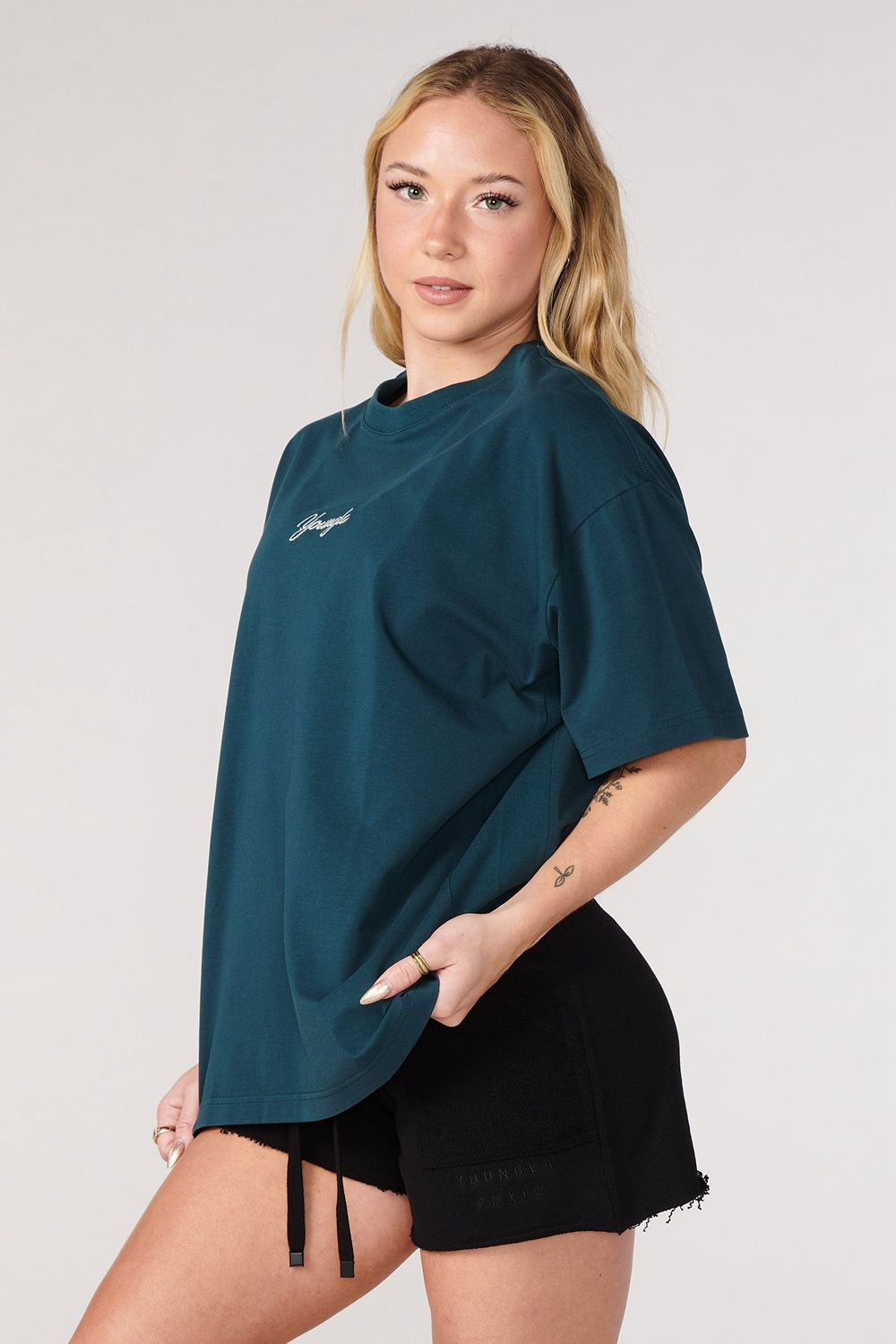 Young LA W425 - Retro Short Sleeve Teal | Australia CMZYV-1832