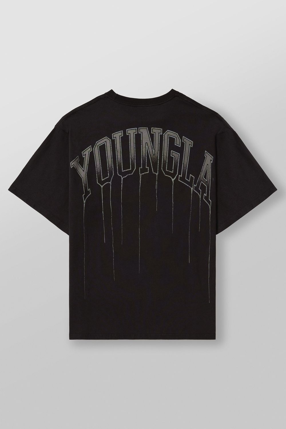 Young LA W428 - Drip Oversized Tee Black | Australia PZCUV-9602