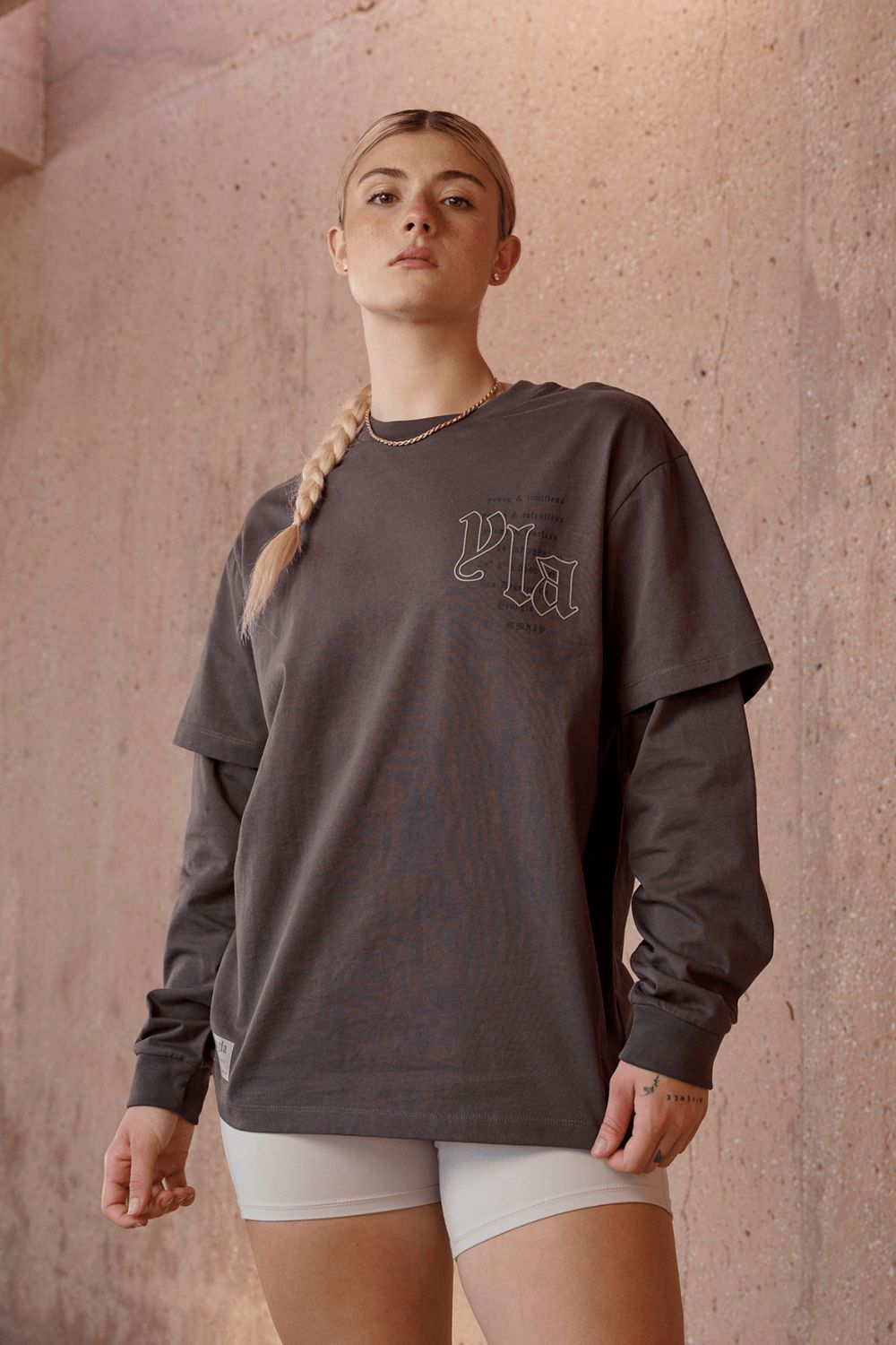 Young LA W437 - Urban Layer Tee Grey | Australia VQUHM-7409