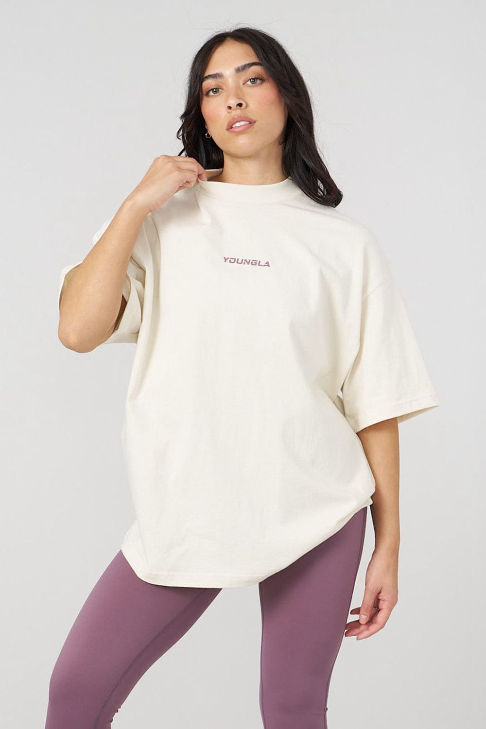 Young LA W440 Digital Oversized Tee White | Australia SANJO-5013