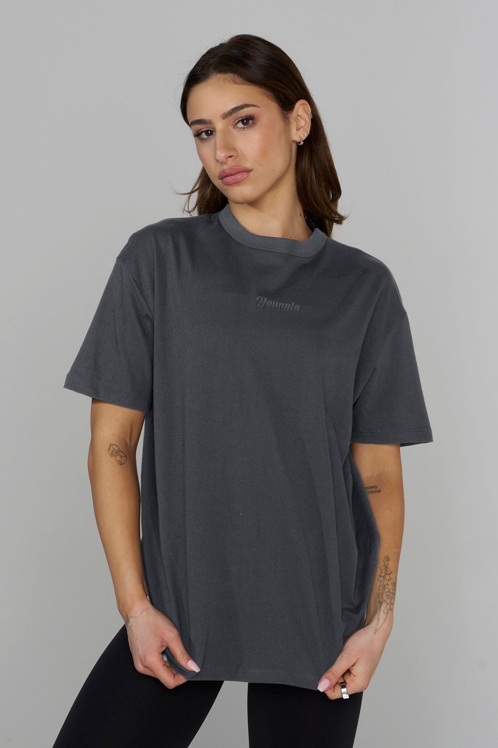 Young LA W443 Simple Tee Grey | Australia GIASW-1652