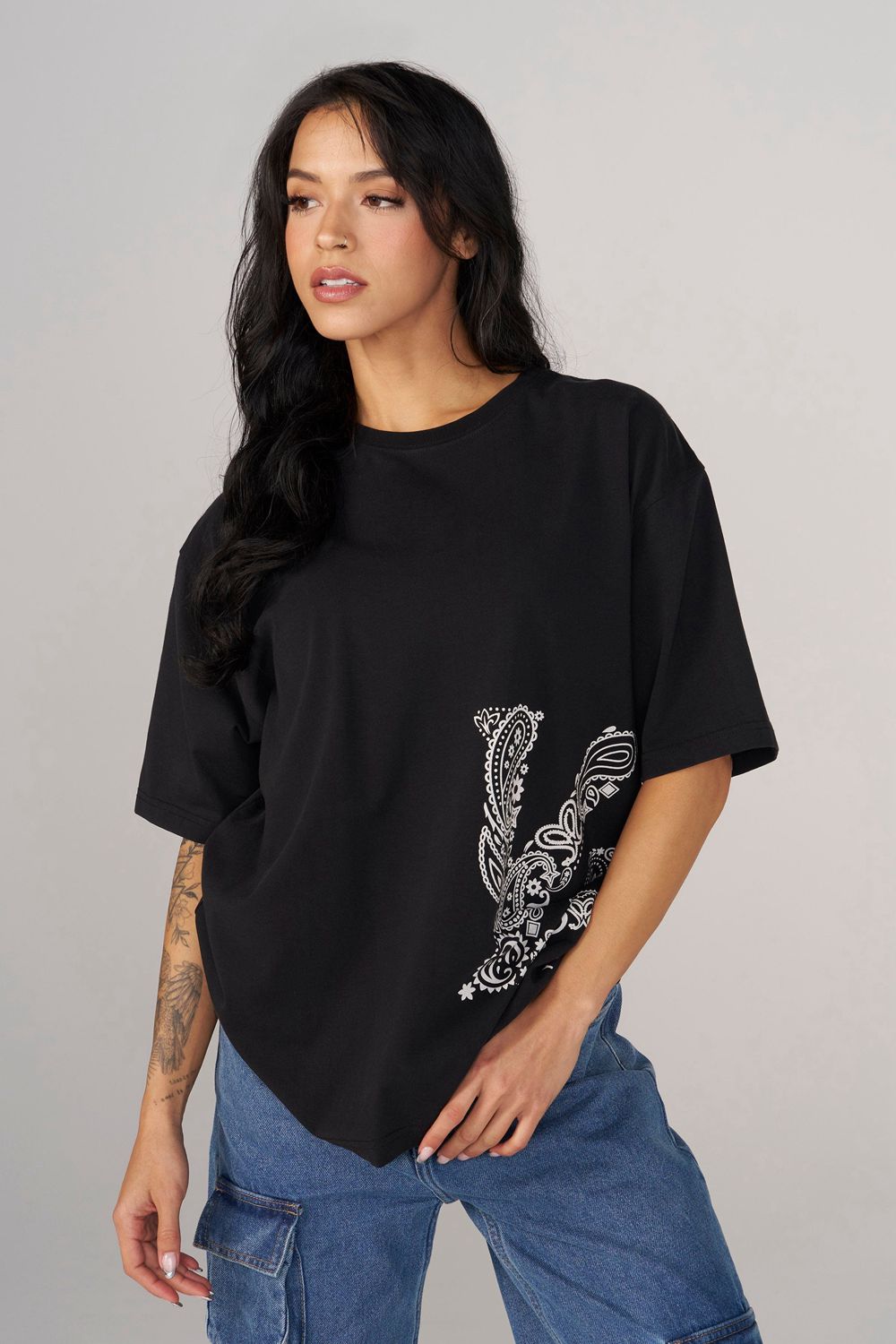 Young LA W448 Bandana Tee Black | Australia GTPEO-8013