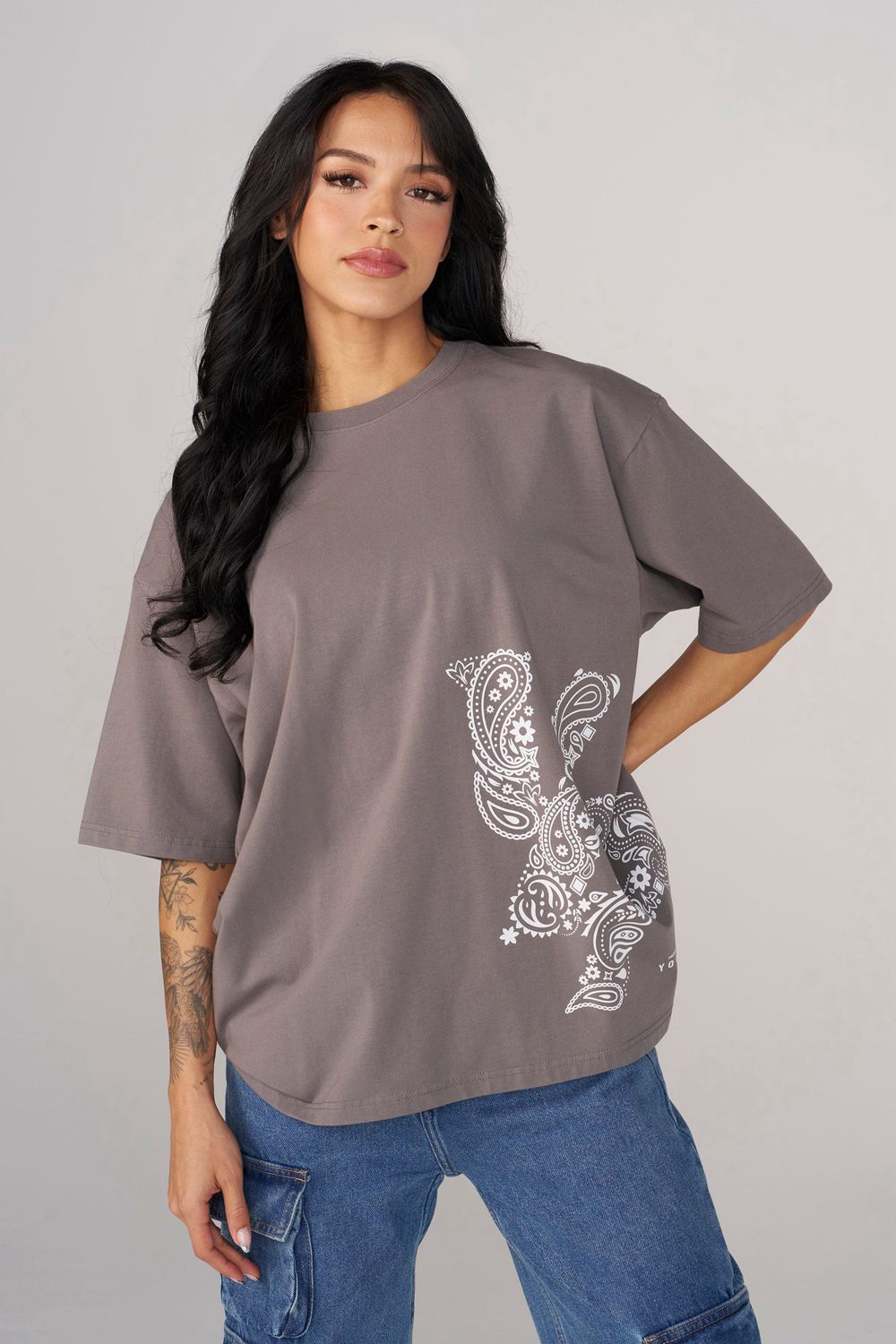 Young LA W448 Bandana Tee Grey | Australia CPNZO-9071