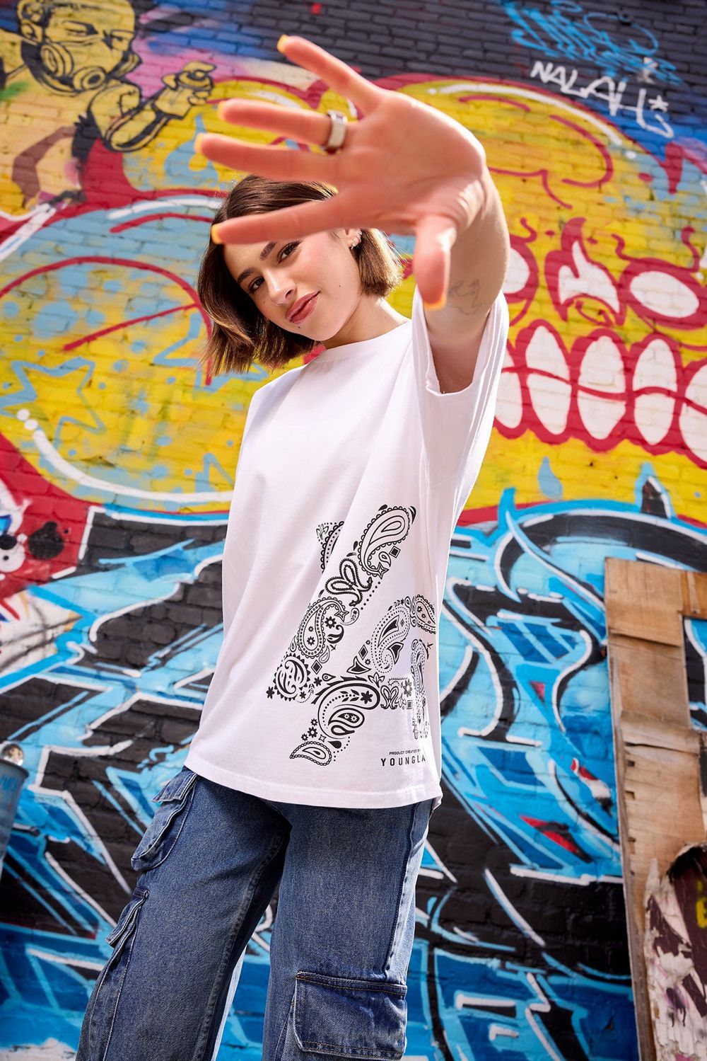 Young LA W448 Bandana Tee White | Australia SKGOH-1342