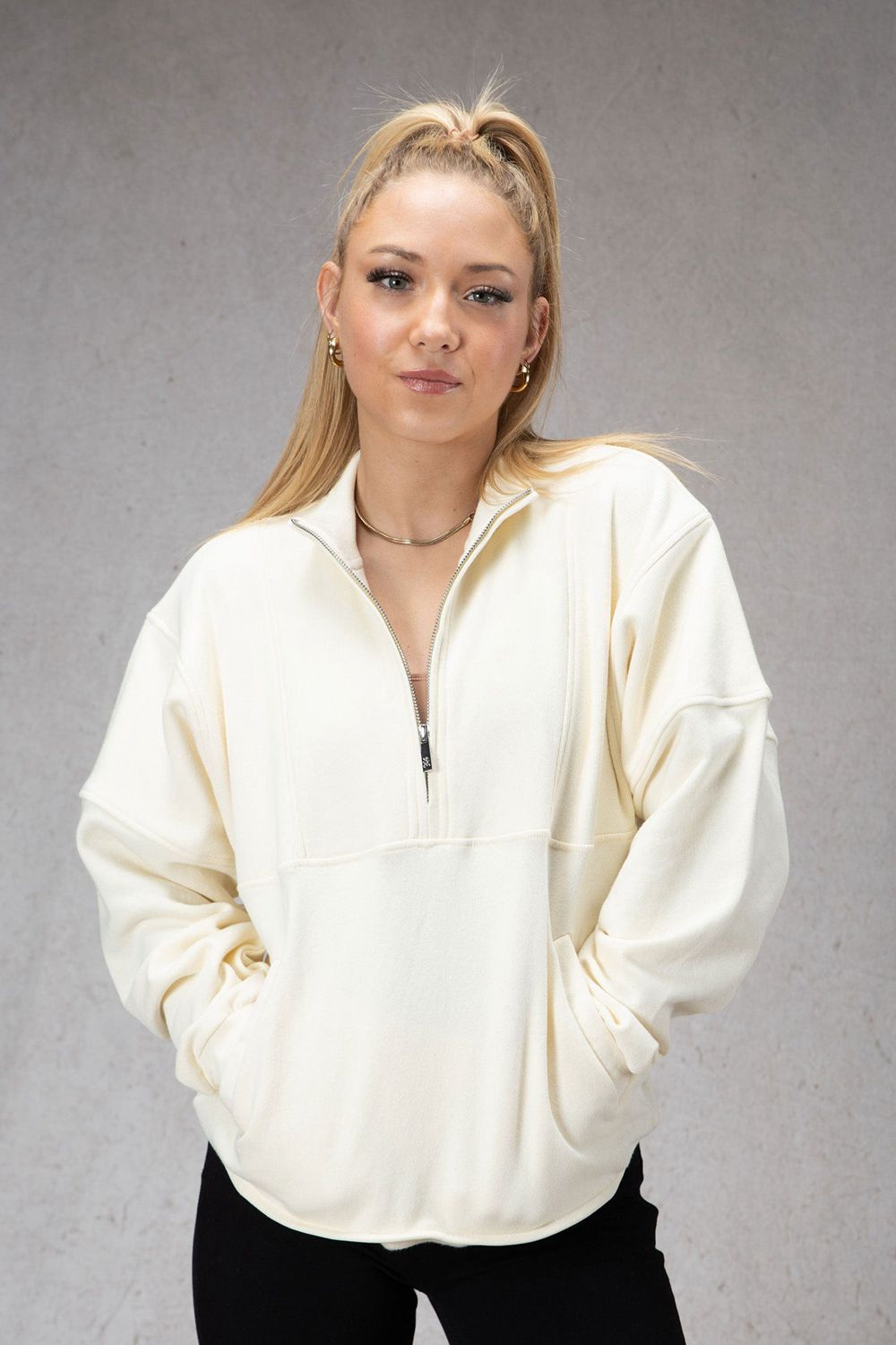 Young LA W504 Throwback Pullover Cream | Australia CPKOR-8150